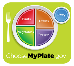 Image of plate with healthy portions.